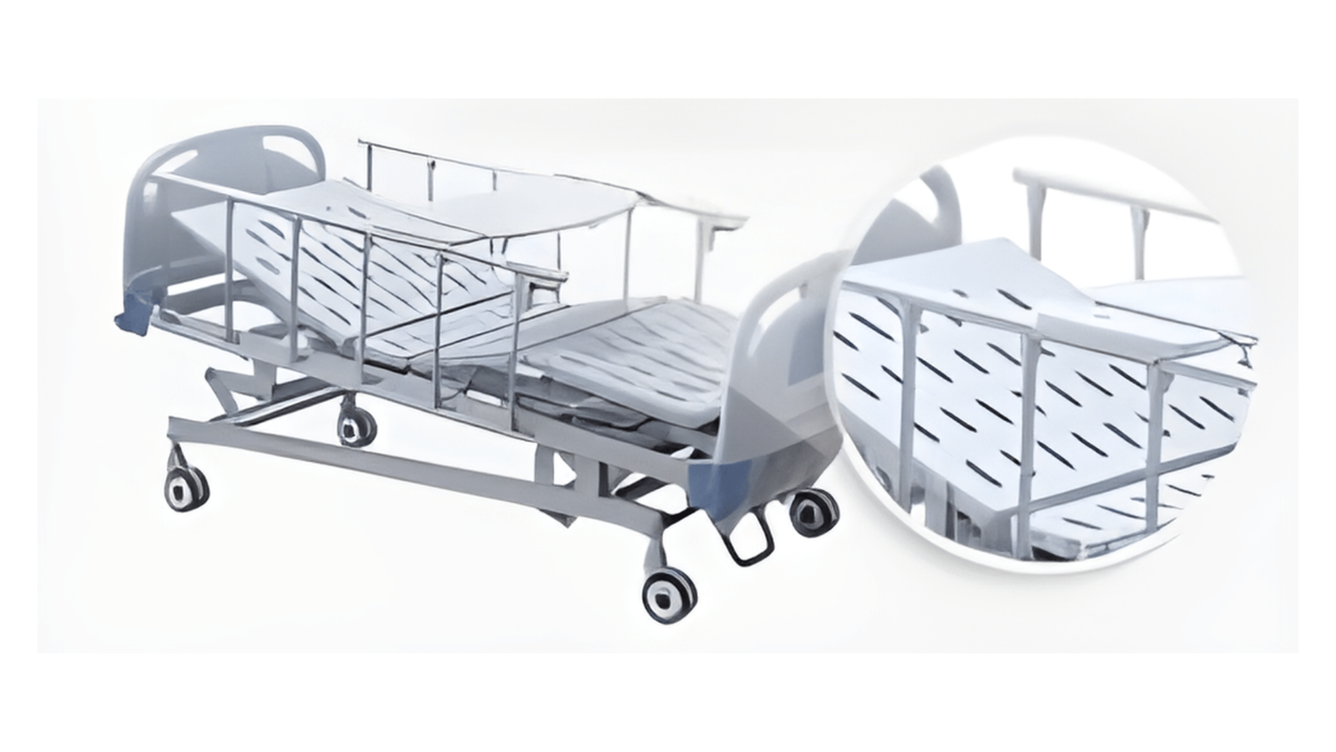 4 Function Standard Dural Luxury Manual Hospital Bed with Medical Features